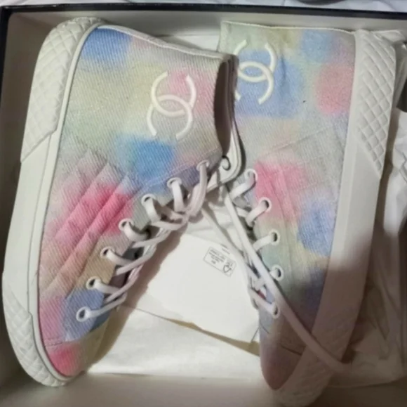 Chanel Pastel Hightop Sneakers 2022